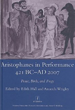 Front cover of Aristophanes in Performance. Links to Routledge website