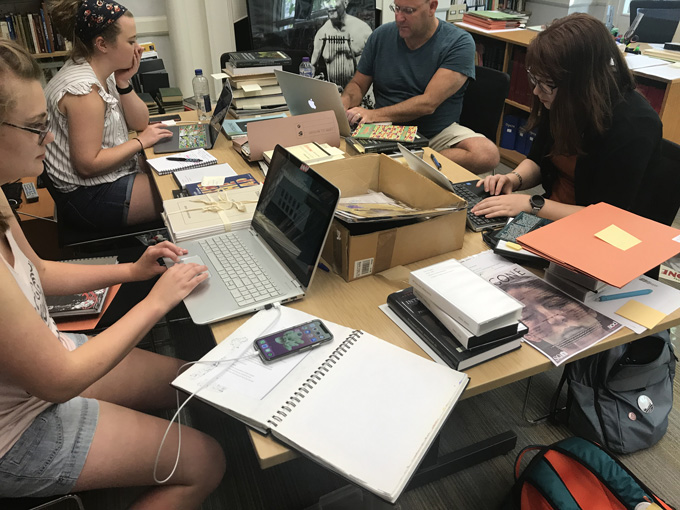 Nebraska-Lincoln students researching in the APGRD Study Room, 2019