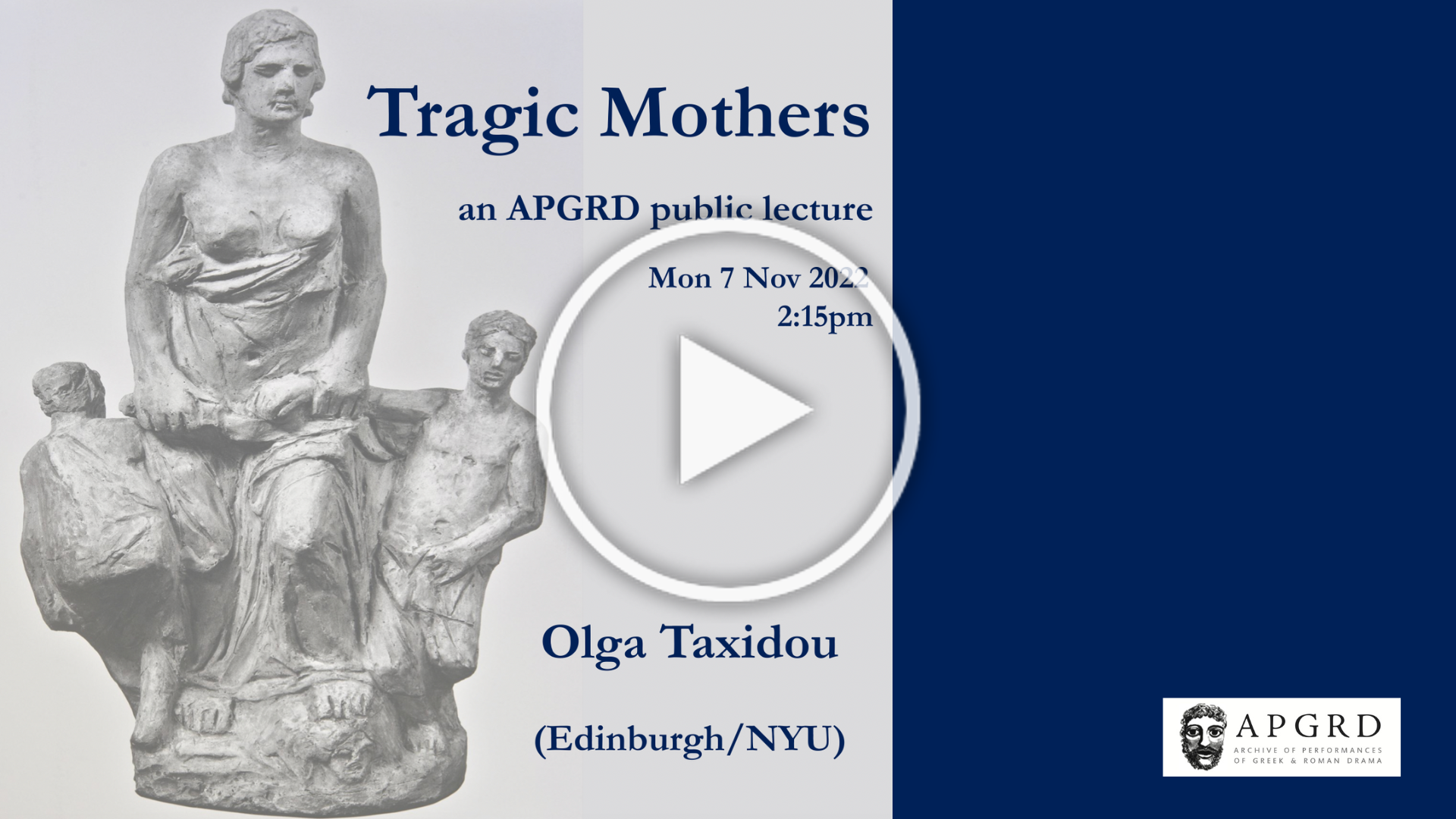 Recording of Olga Taxidou lecture in Oxford 2022