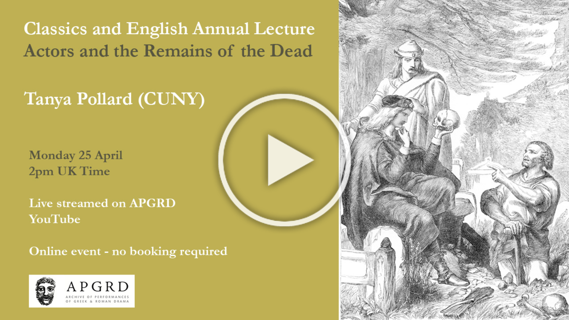 Recording of the Classics and English Annual Lecture at the APGRD in 2022, links to YouTube
