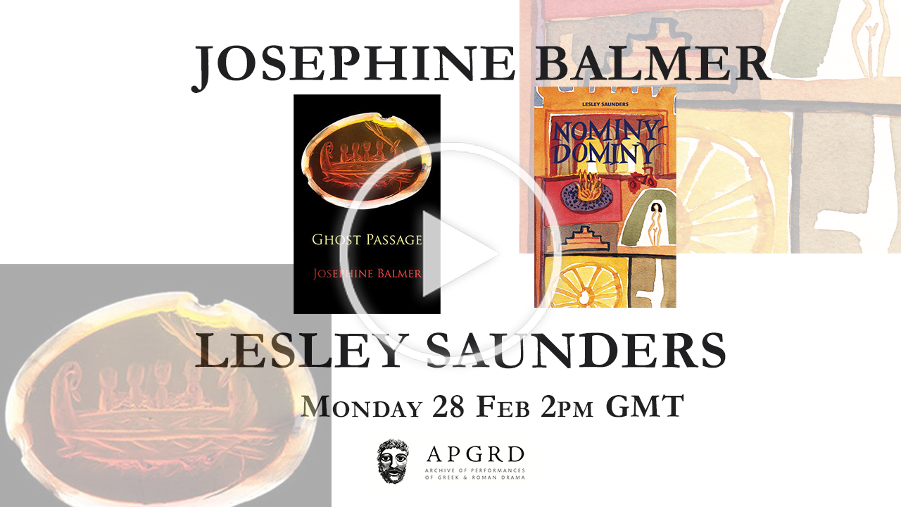 Recording of Josephine Balmer and Lesley Saunders' poetry reading at the APGRD in 2022, links to YouTube