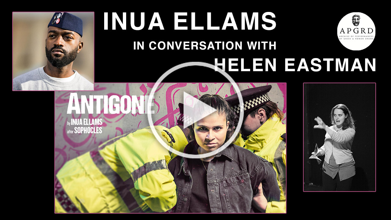 Holding image for the recording of Inu Ellams in conversation with Helen Eastman, links to YouTube