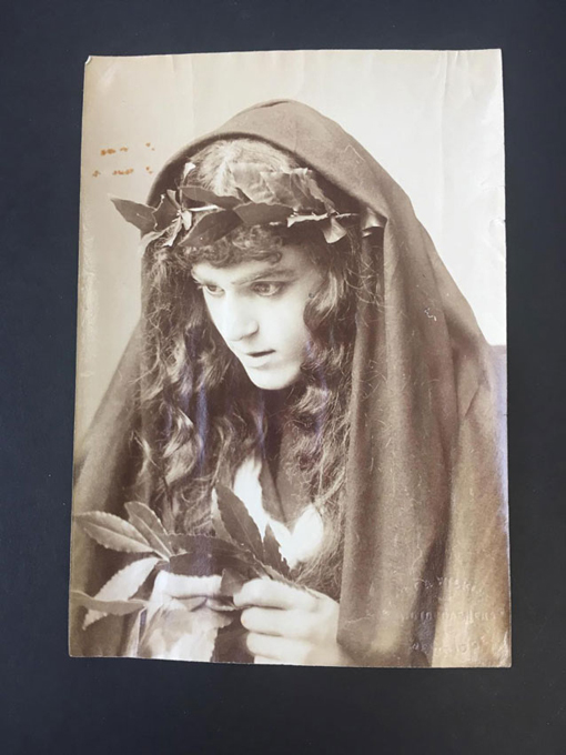 Photograph of J.F. Crace as Cassandra in the 1900 Cambridge Agamemnon; APGRD Collections