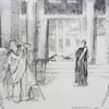 Illustration, by CE Brock, of the 1900 Cambridge Greek Play: Agamemon