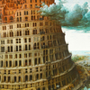 Detail of one of the three 'Tower of Babel' paintings by Pieter Bruegel the Elder, 1563.