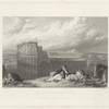 Nineteenth century engraving of Lord Byron contemplating the Colosseum: engraving by James Tilbitts Willmore, after William Westall