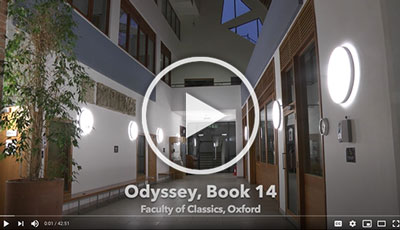 Screenshot of film of Odyssey Book 14 recorded at the Classics Faculty, Oxford