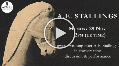 Recording of AE Stallings's talk at the APGRD in 2021, links to YouTube
